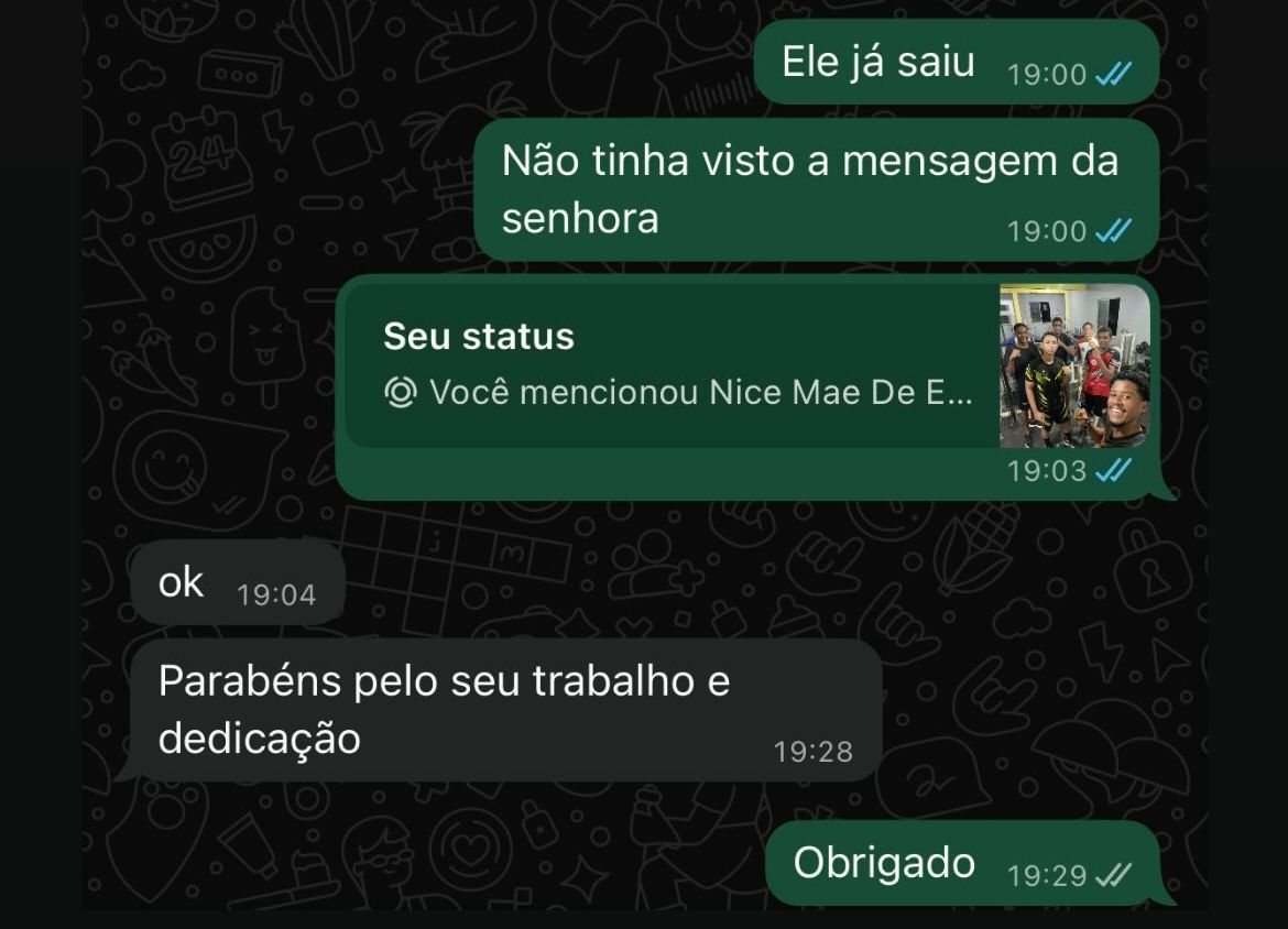 Depoimento real de aluno no WhatsApp